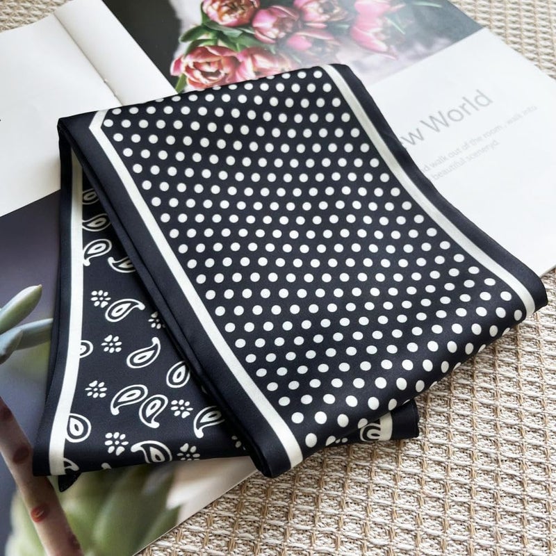 FONYVE Silk Head Scarf for Hair Fashion Headwrap for Women Lightweight Neck Tie - Image 1